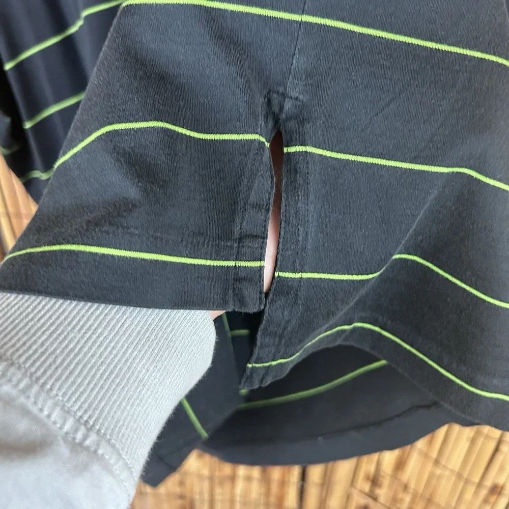 POLO Ralph Lauren Pima Cotton Black Green Stripe Pink Pony SS Preppy Shirt - XXL